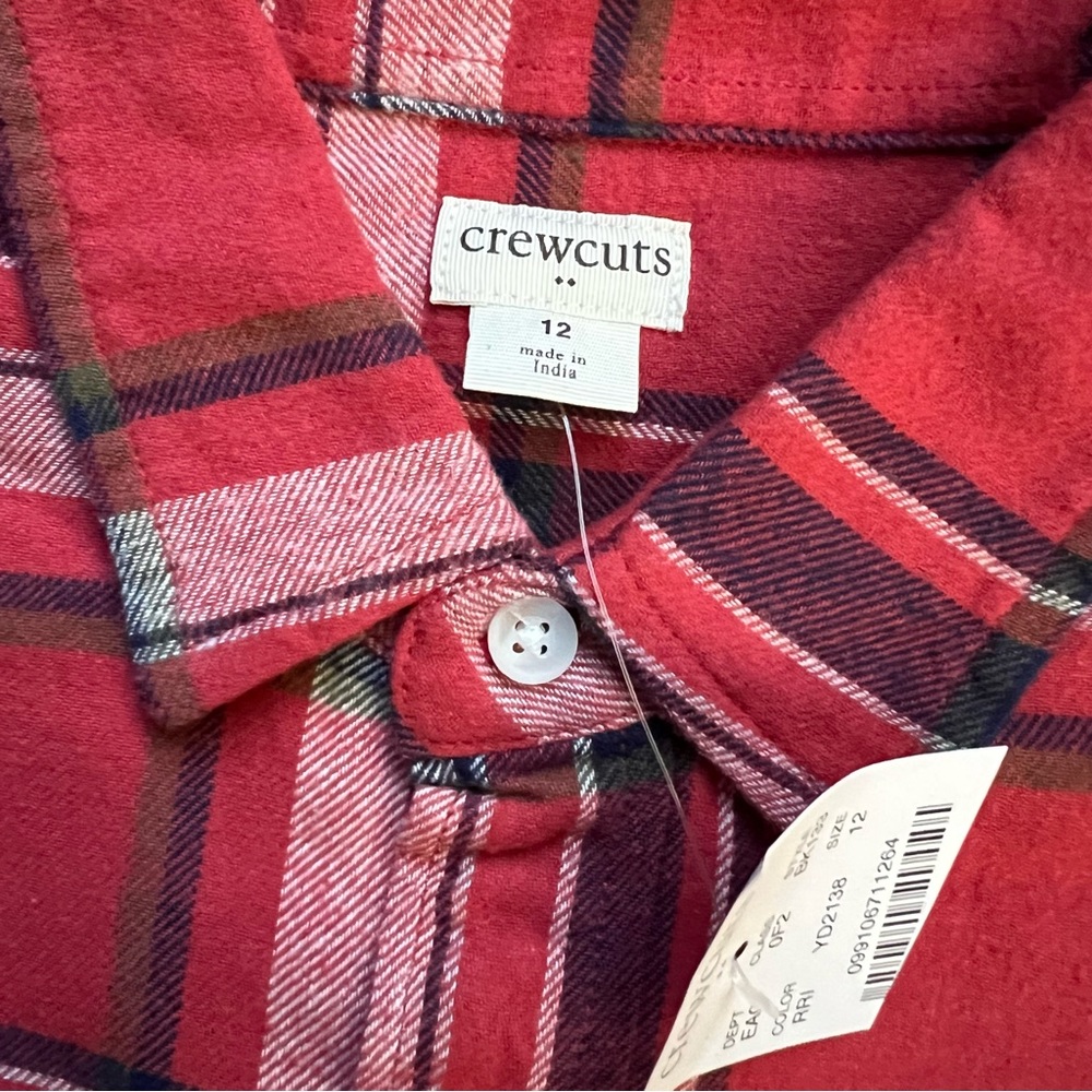 Crewcuts Plaid Flannel Shirt 12 NWT - Picture 3 of 5